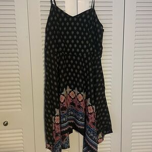 Xhilaration Black Dress with Pink and Blue Accents